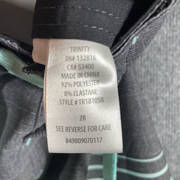 Trinity Board Shorts Men's 28 Green Colorblock Casual Unlined Drawstring Outdoor - Picture 8 of 10